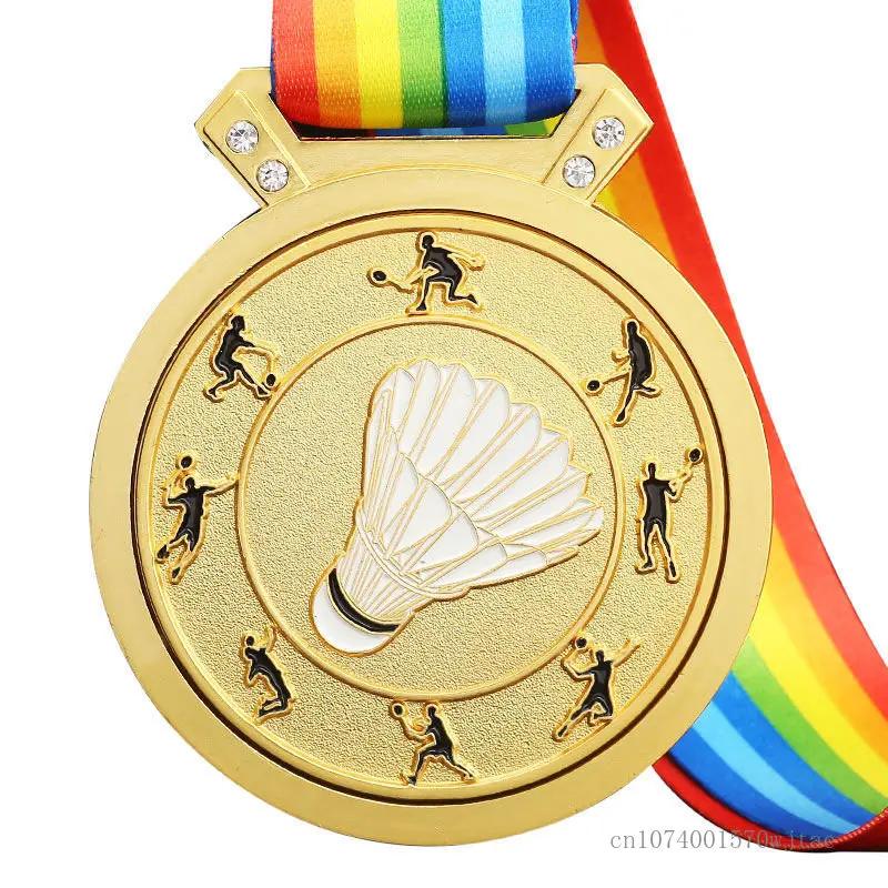 Customized Metal Medal for Sports Games, Hanging on the Neck, Badminton, Gold, Silver and Copper, Enterprise Excellent, 1Pc
