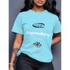 Comfortable Loose Fit Cotton Blend Crew Neck Short Sleeve Tee With 3D Print Design Women 2025
