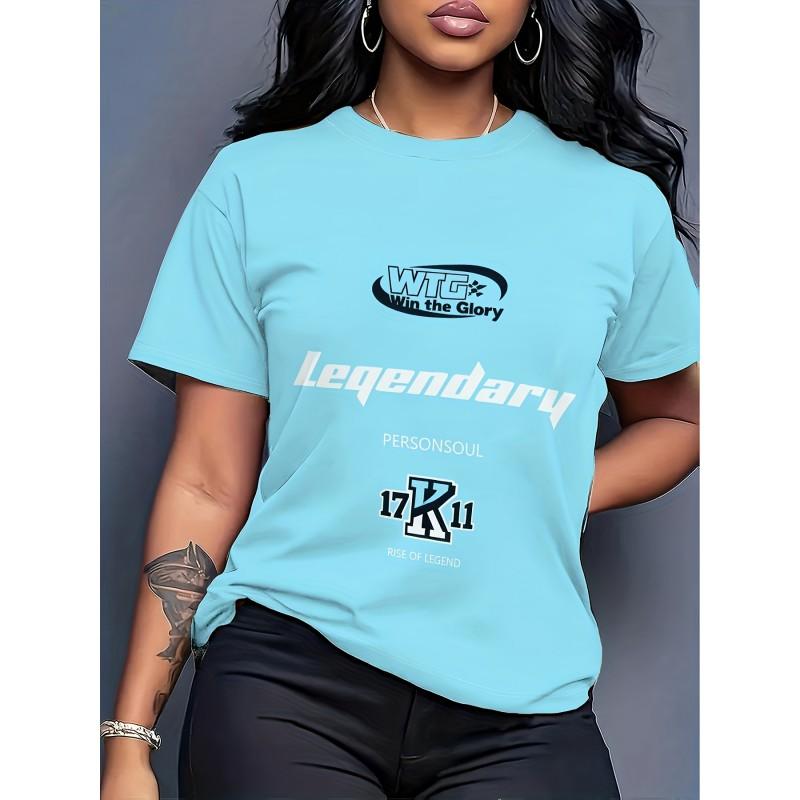 Comfortable Loose Fit Cotton Blend Crew Neck Short Sleeve Tee With 3D Print Design Women 2025