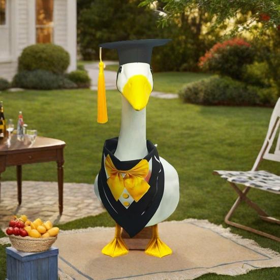 Easter Goose Outfit Graduation Bees Ladybug Clothes Set for Standard Lawn Goose 23" Spring Summer Happy Easter Bunny Porch Goose Sign Garden