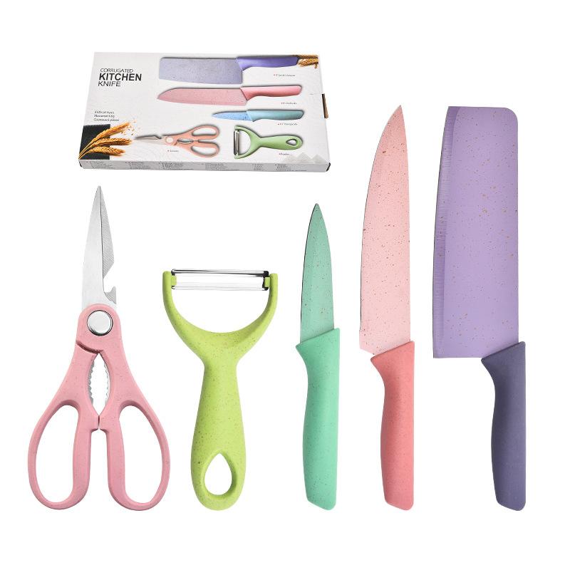 Pětidílný nůž Barevná dárková krabička Kuchyňský nůž z nerezové oceli