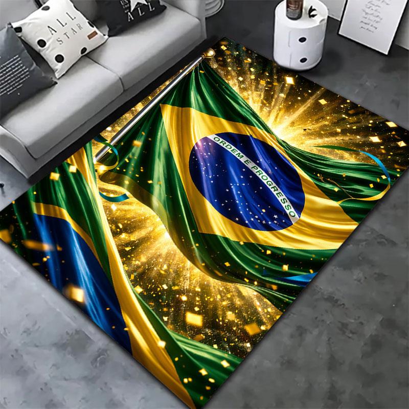 Brazil National Football Team Carpet Rug for Living Room Bedroom Home Sofa Decoration,Kids play Non-slip Floor Mat