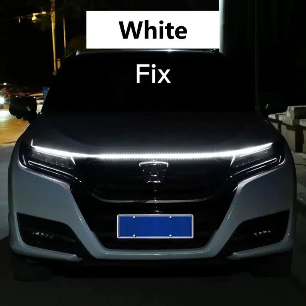 Car 1pc Led Hood Lights Sequential Scan Universal Headlight Strip Car Decorative Atmosphere Lamp DRL Auto Daytime Running Lights