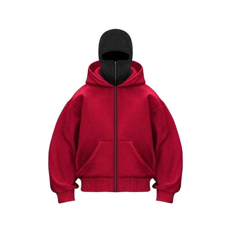 2025 Unisex Double-Head Zipper Hooded Sweatshirt with Loose Double-Hood Design