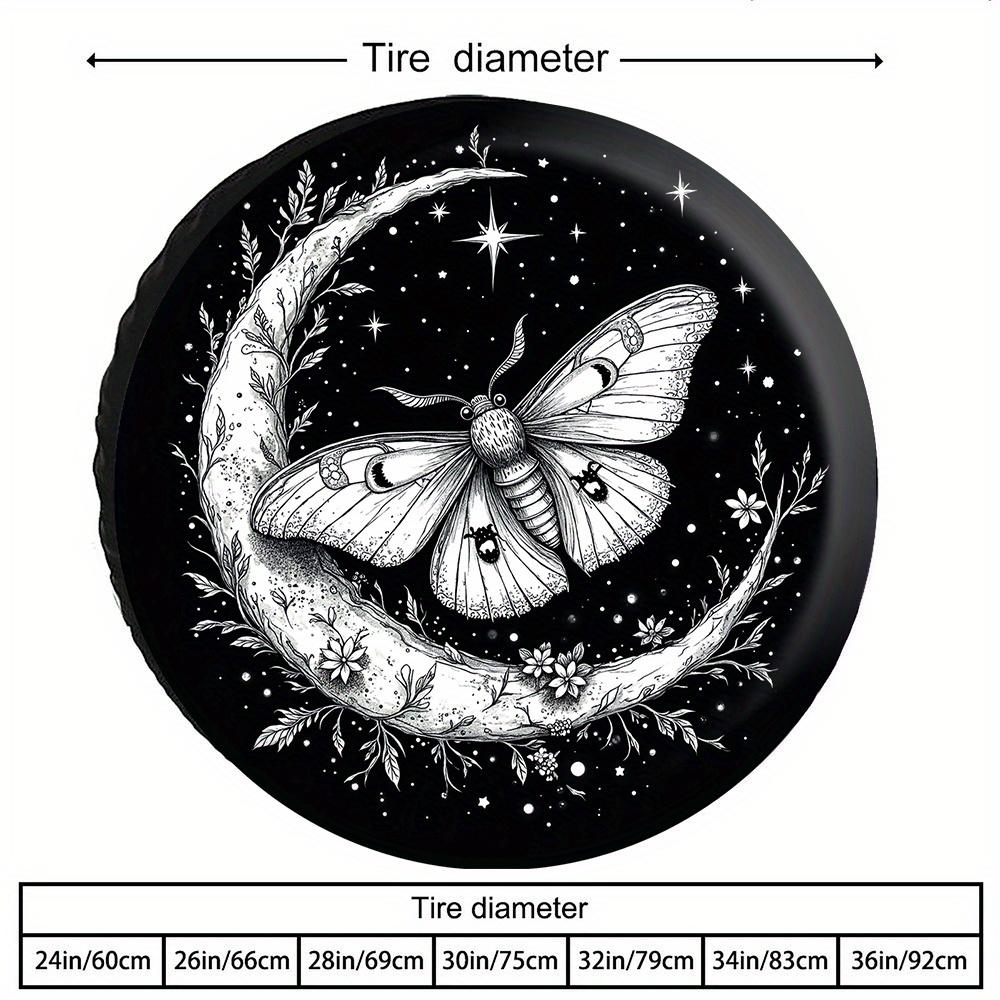 Moth Star Language Tire Cover, Mysterious Tranquil Style, Suitable For Sedans, Wagons, Vintage Cars, New Vehicles, Enjoying Tran