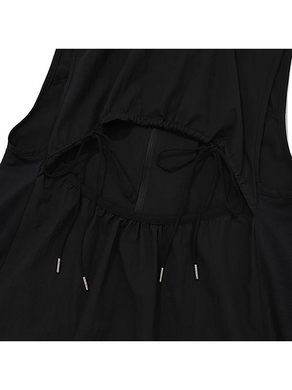 Kirsh Layered Hooded Woven Dress [Black]