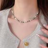Bohemian Irregular Natural Stone Simulated Pearl Necklace Women Gold Stainless Steel Choker