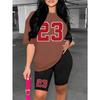 Women's summer suit with printed shorts set, street style, summer home and casual wear two-piece set