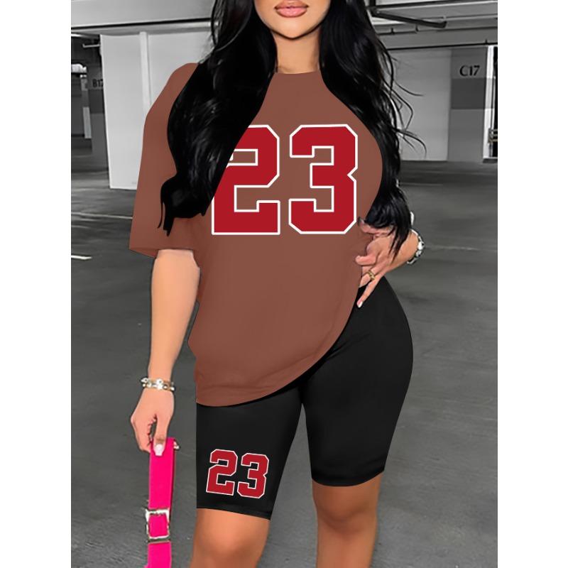 Women's summer suit with printed shorts set, street style, summer home and casual wear two-piece set