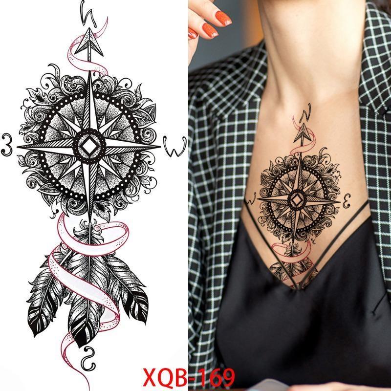 1 PC 210*114MM Waterproof Temporary Tattoo Sticker Spider Flash Tattoos Sanskrit Tiger Flower Body Art Arm Fake Tatoo For Women Men