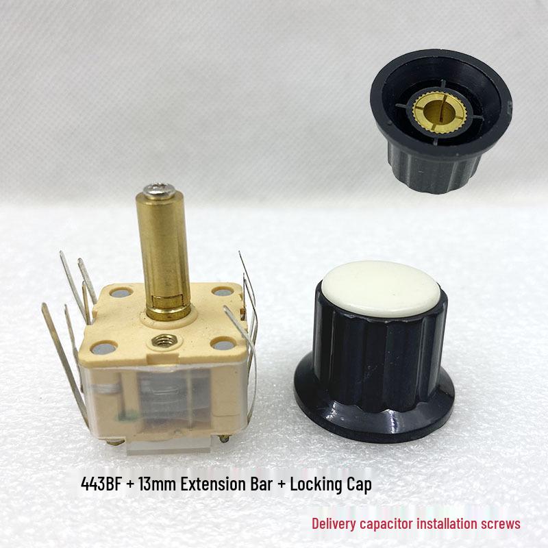 

CBM223/443 Thin-Film Variable Capacitor with Extended Rod Knob for Electron Tube Radio Black and Red Knob Included