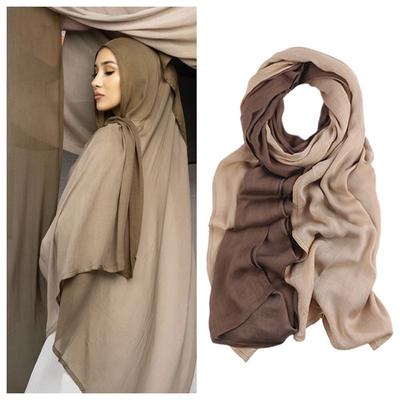 Luxury Gradient Color Hijab Scarf Long Bandana Islamic Turban Thin All-march Headscarf Party