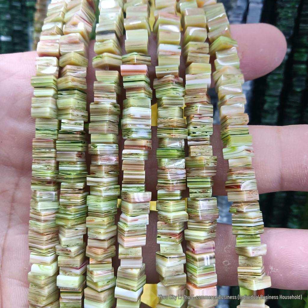 Nepal Kolorowe Kwadratowe Szklane Koraliki 6x3mm do Biżuterii DIY