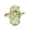 Chic Women Dragonfly Leaf Oval Faux Gem Twist Finger Ring Wedding Jewelry Gift
