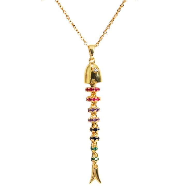 Dynamic Floating Fish Pendant Necklace Scratch Resistant Finish Adjustable Length Neckchain Fashion Forward Jewelry