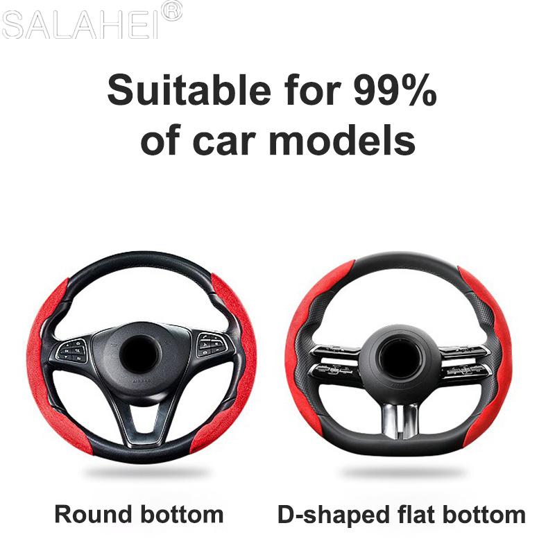 For Toyota Sport GR Sport C-HR RAV4 Avensis Prado Prius Car Suede Leather Non-slip Steering Wheel Soft Cover Auto Accessories