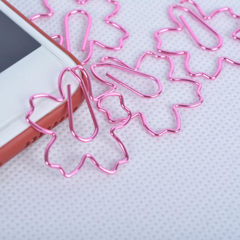 Red Heart & Cherry Blossom Cartoon Paperclips, 12-Pack