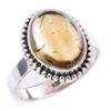 Natürlicher Citrin Edelstein Handgefertigt 925 Massiver Sterling Silber Ring Größe 8 M3t54