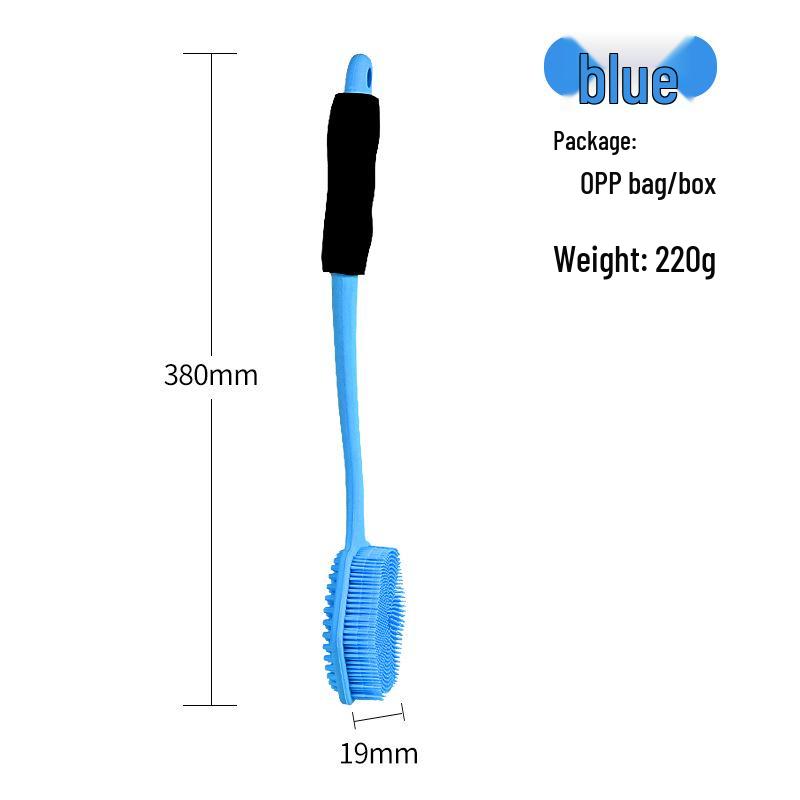 Silicone Double-Sided Bath Massage Brush with Long Handle