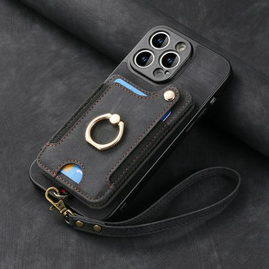 Google Pixel 9A Leather Case with Card Holder & Lanyard
