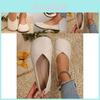 Comfortable Stylish Mom Shoes Soft Sole Flat Shoes For Older Women In Beige Color