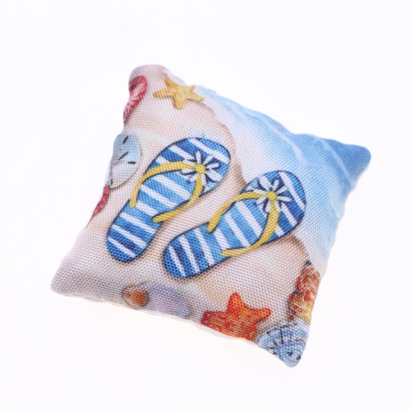 3Pcs Dollhouse Mini Summer Ocean Beach Pillow Model Toys Miniature Home Scene Sofa Ornament Doll House Accessories