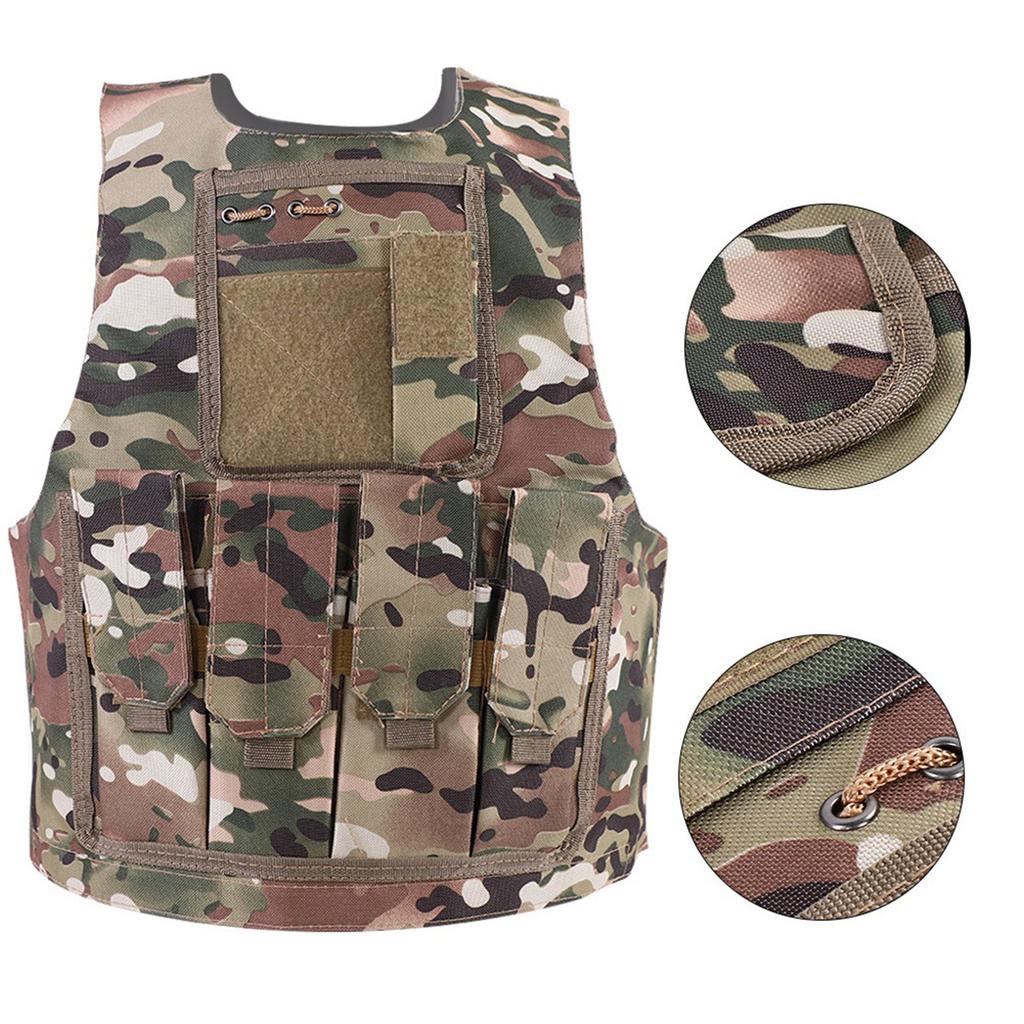 Children Kids Army Military Equipment Combat Game Camouflage Uniform Vest(CP Camouflage)