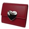 [Cross Marberry] Small Wallet for Women, Cute Heart Design, Stylish Tri-fold Wallet, Compact, Mini Wallet, 3-fold Wallet, Gift, Holds 7 Cards, Everyda
