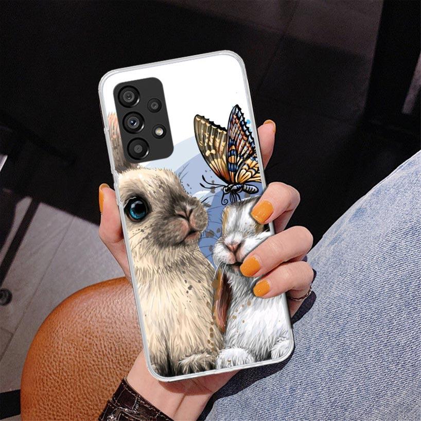 Cute Bunny Baby Rabbits Phnoe Case for Samsung Galaxy A15 A55 A35 A25 A14 A54 A34 A24 A13 A53 A33 A23 A52 A12 A32 A22 A04S A03S