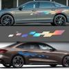 2pcs Car Door Decals Racing Checkered Vinyl Stickers Car Body Side Stickers Waterproof Self-Adhesive Paper