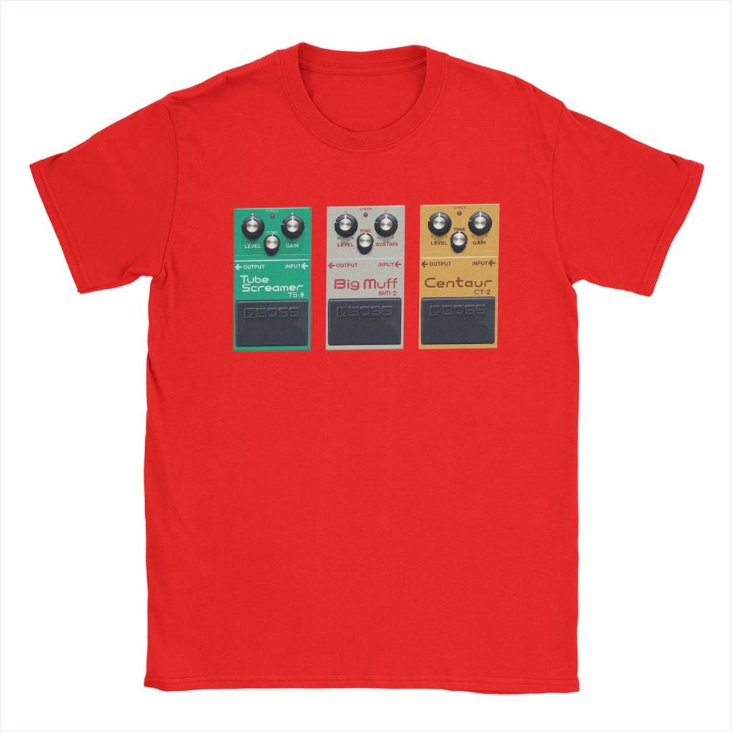 Fictional Pedal Trio Big Muff Guitar Pedal Effect Shoegaze Men's T Shirts Vintage Tees Round Collar T-Shirts Cotton Gift Idea