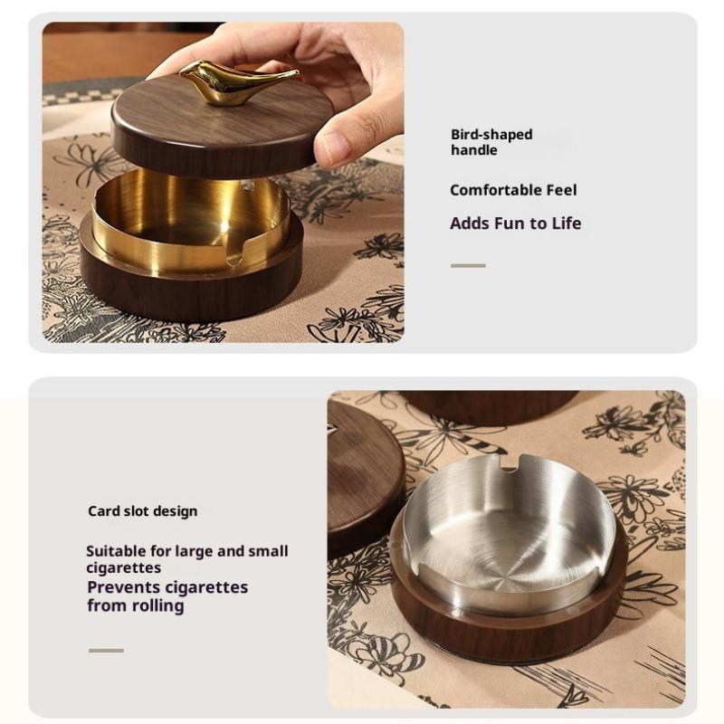 Bird Shaped Ashtray with Lid Prevents Ash Scattering Creative Design for Office and Home Desktop Use Large Capacity