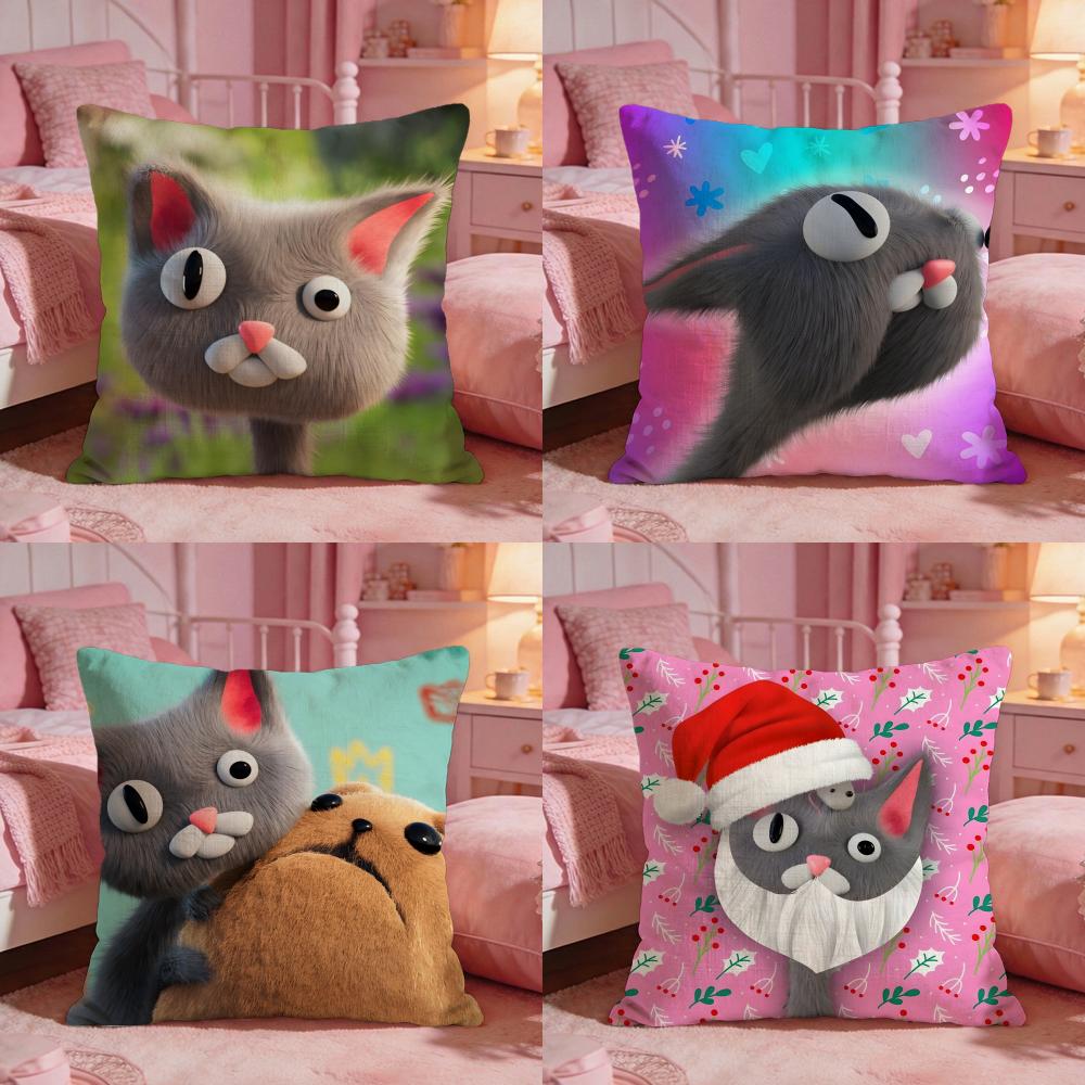 Anime Cute NNoodle And BBun Cushion Cover Premium Comfort Reversible Pillow CoveTwo In One Design For Any Room Car Interior
