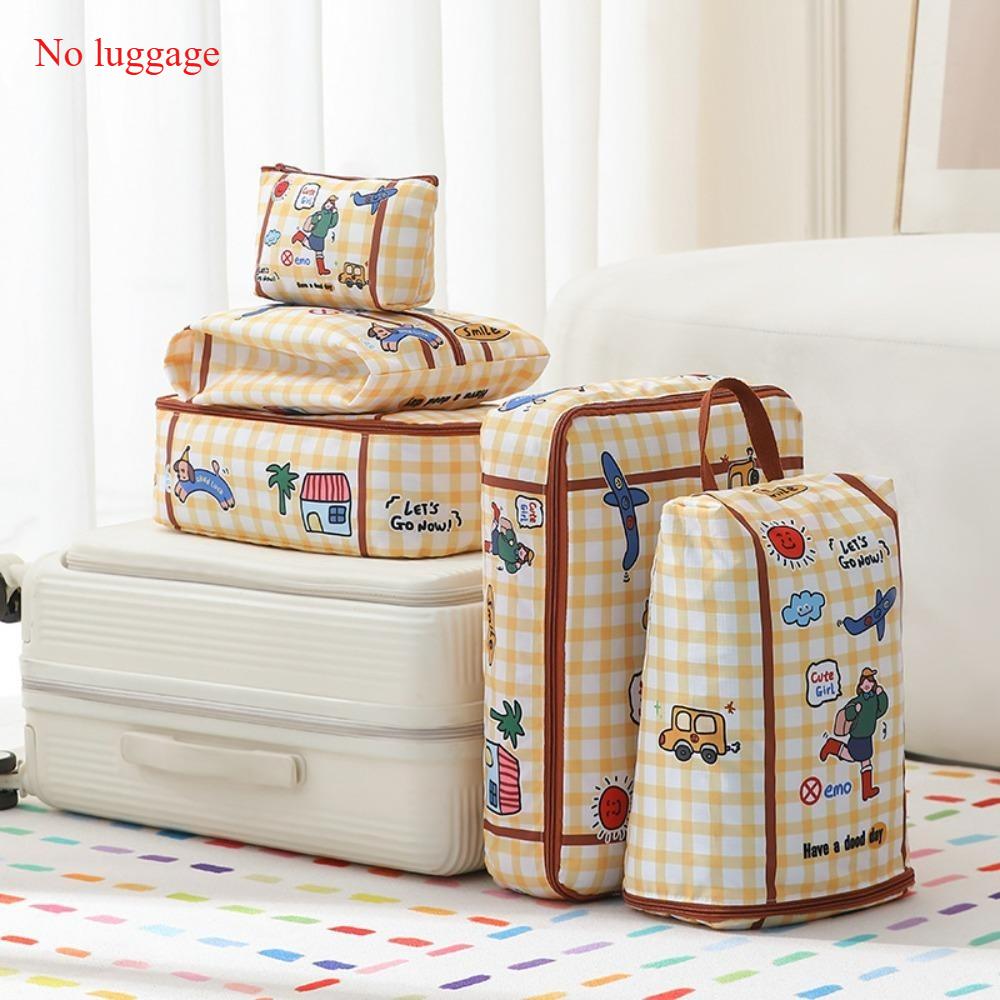 5pcsset Travel Portable Storage Bag Travel Clothes Underwear Shoes Waterproof Suitcase Compartment Clothing Storage Bag жёлтый 3590₽