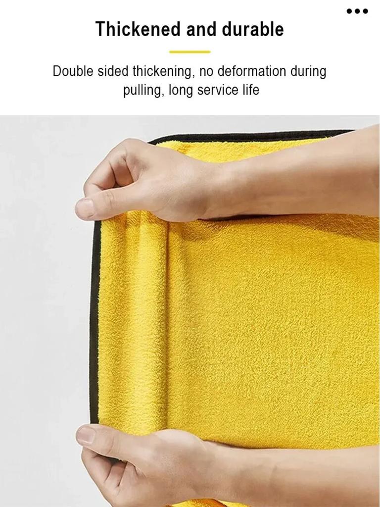 10/20PCS Car Wash Towels Cleaning Cloth Absorbent Dry Cloth General Purpose Microfiber Towel Thickened Yellow 30/40/60cm 1-10 pcs