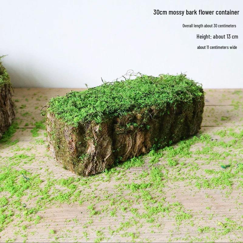 Forest Style Artificial Tree Stump with Moss Bark - Kindergarten and Country Style Decorative Ornament, Perfect for Landscaping or Inserting Flowers.