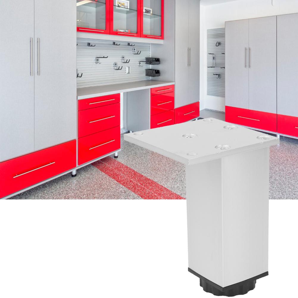 4Pcs Set Square‑Shaped Aluminum Alloy Adjustable Furniture Cabinet Table Sofa Legs Support(Square Furniture Leg