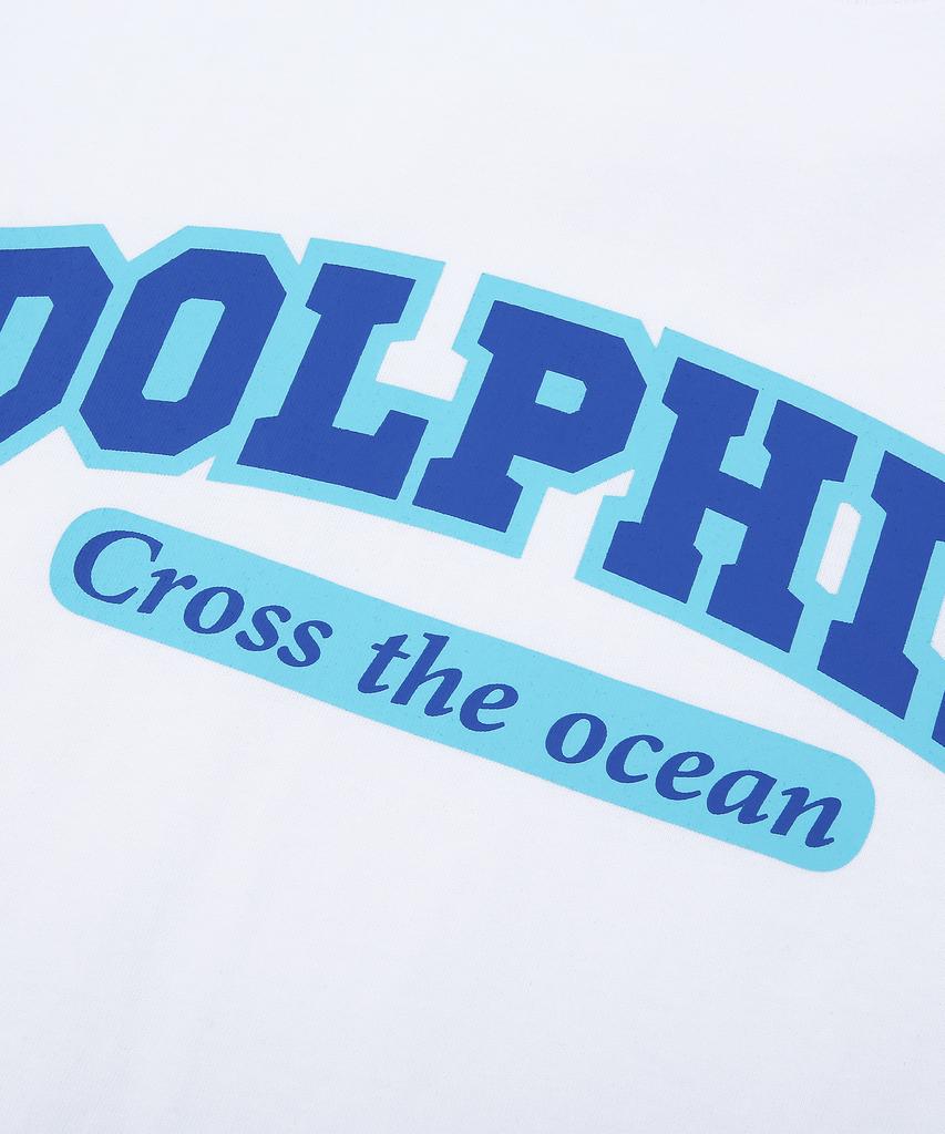 DOLPHIN WAVE APPAREL Dolphin Layered Arch Logo Short Sleeve T-Shirt White