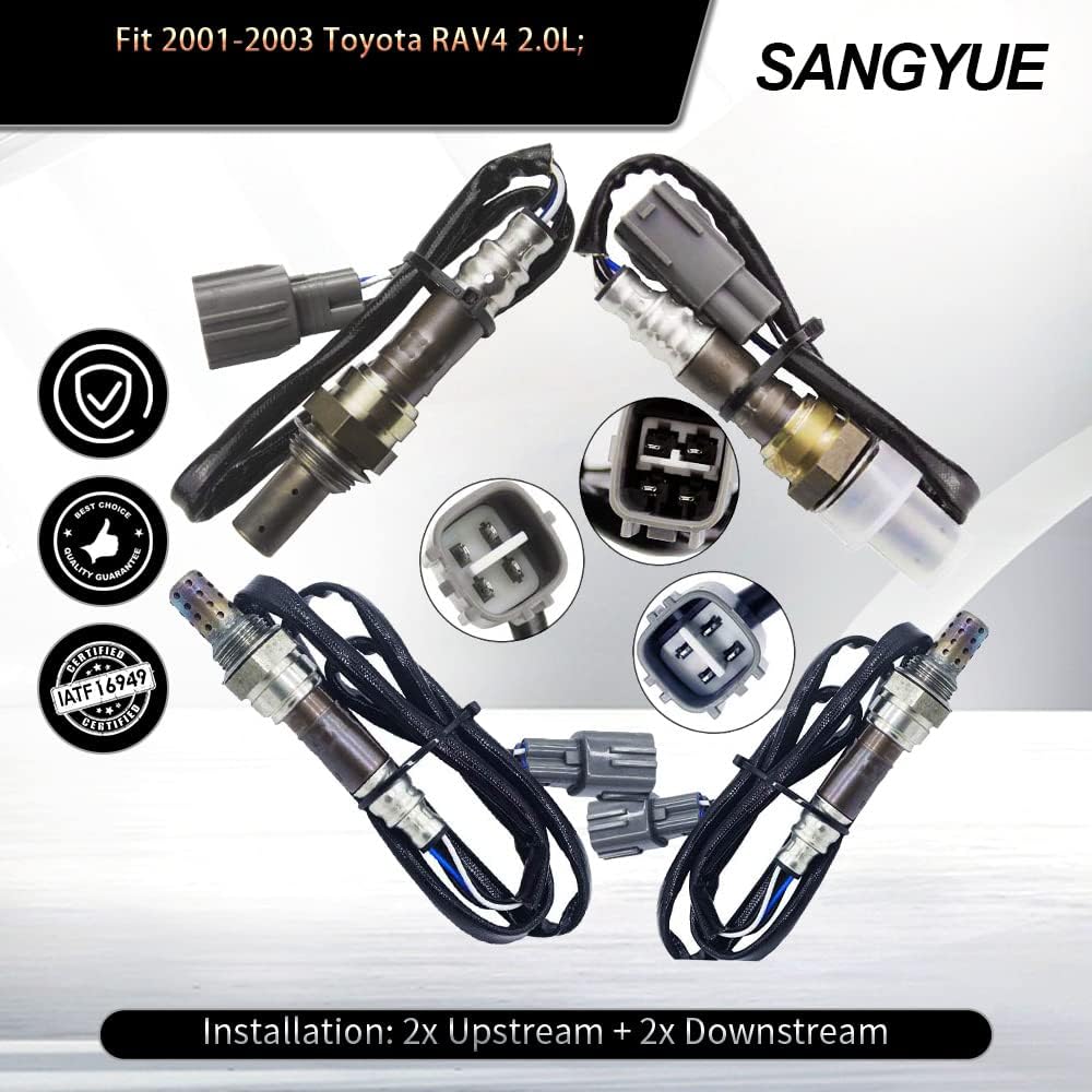 4x Oxygen Sensor for 2001 2002 2003 Toyota RAV4 2.0L Upstream + Downstream