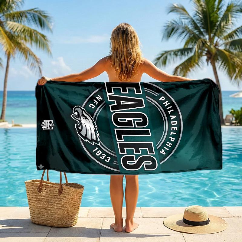 Philadelphia Eagles Fashion Beach Towel Portable Soft Quick Dry Towel For Swimming Camping Holiday Use