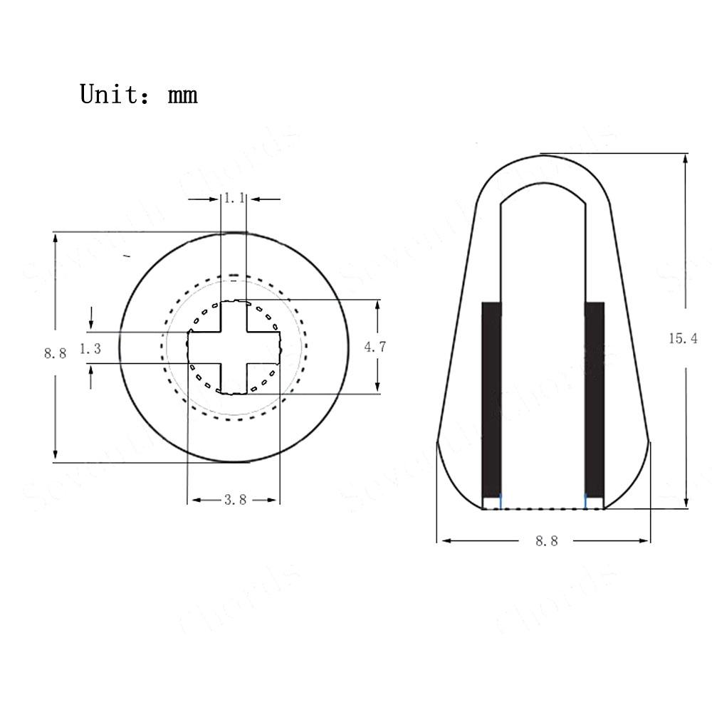 1 ud./2 uds. Tapa de Interruptor de Guitarra de Latón Punta de Interruptor Metálico con Núcleo de Cruz Embebido Agujero Expansible para Accesorios de Guitarra ST TL