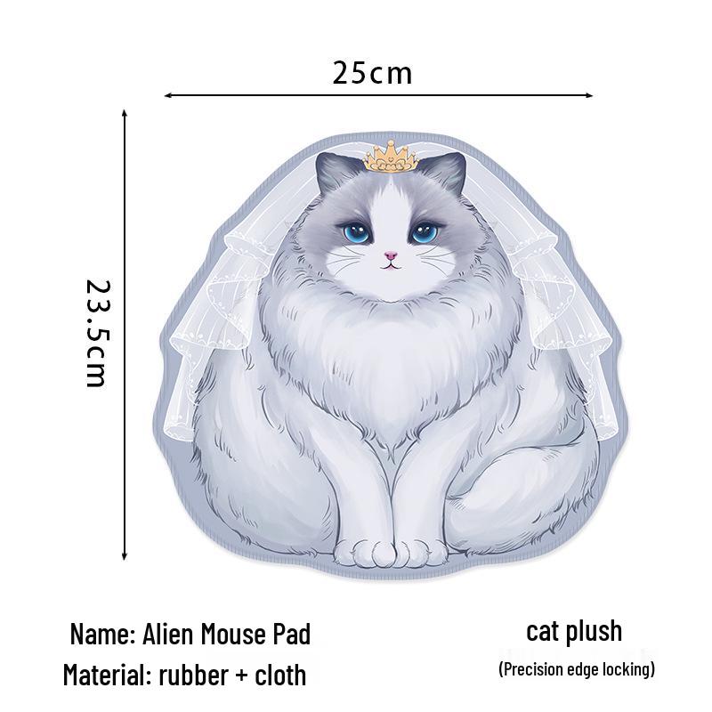 Cute Cat Cartoon Mouse Pad - Small, Irregular, Non-slip, Lock Edge for Office or Computer Desk