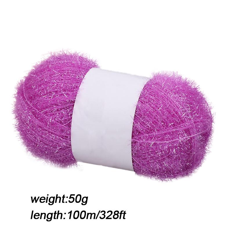 50G Knitting Premium Yarn Lustrous Acrylic High-Quality Fiber Durable Glass Knit-Friendly Thread Sparkly