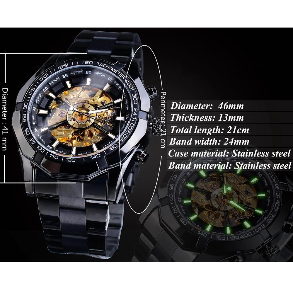Luxus automatische analoge Uhren Männer Business mechanische Uhr wasserdicht Skelett Armbanduhren Bule Relojes Hombre