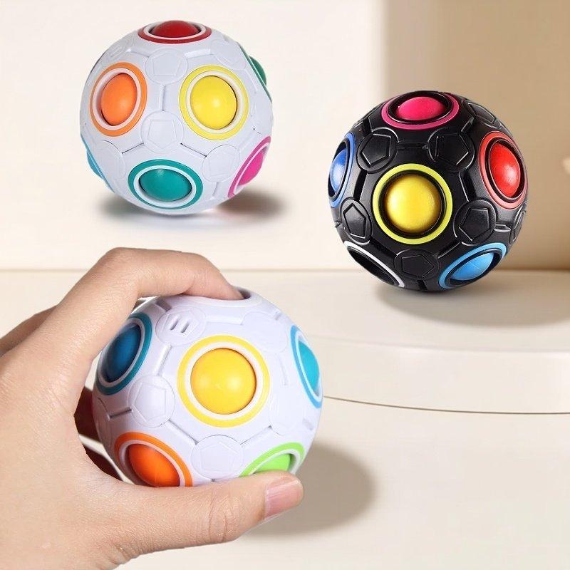 Rainbow Magic Ball Puzzle Fidget Toy Antistress Sensory Cube Educational Stress Anxiety Relief Christmas Gift for Kids Adults