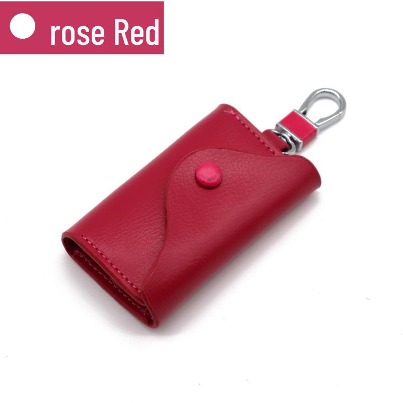 Men's Genuine Leather Large Capacity Key Holder - Multi-functional Waist Hanging Key Case for Home Use