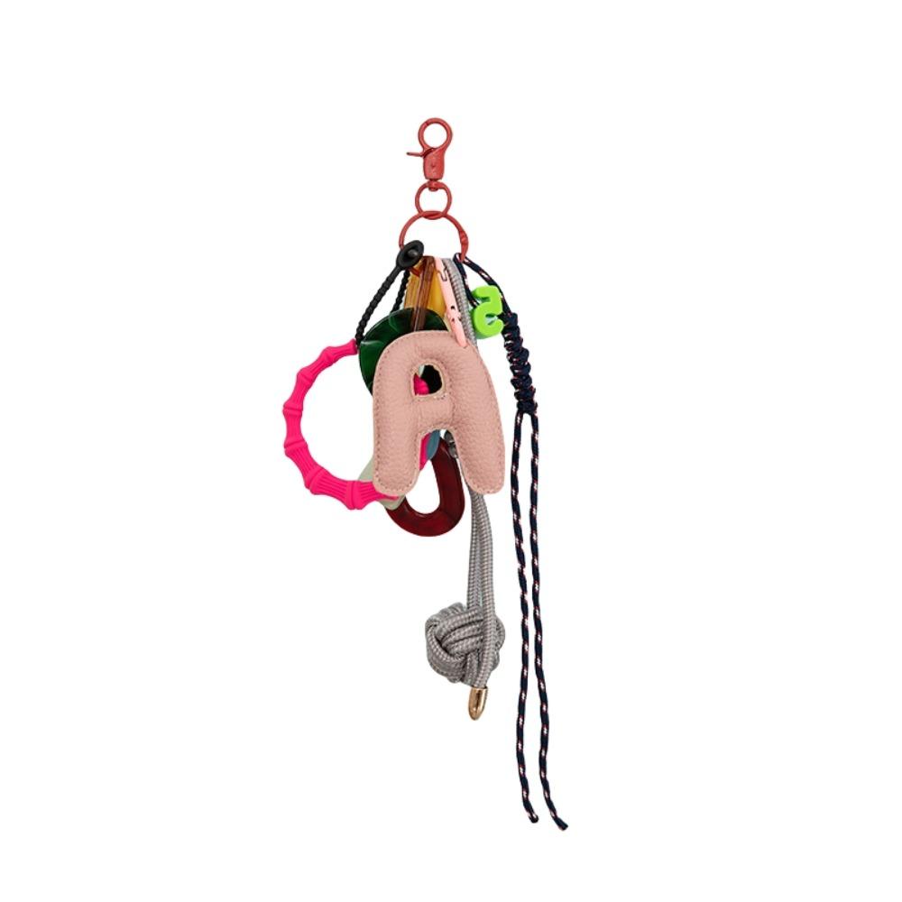 Backpack Decor English Letter PU Keychain Uppercase Letter DIY Keyring  Men/Women