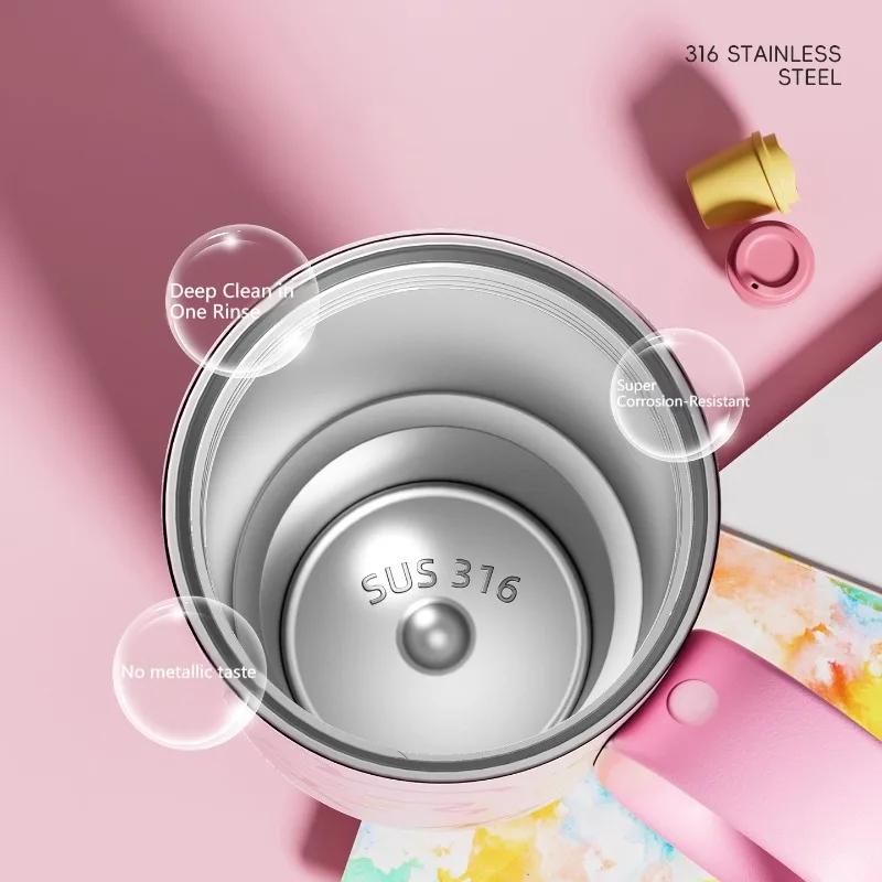 COOKER KING Stainless Steel Thermos Cup 720ML Insulated Water Bottle with Straw Leak-proof Car Vacuum Mug with Tea Strainer