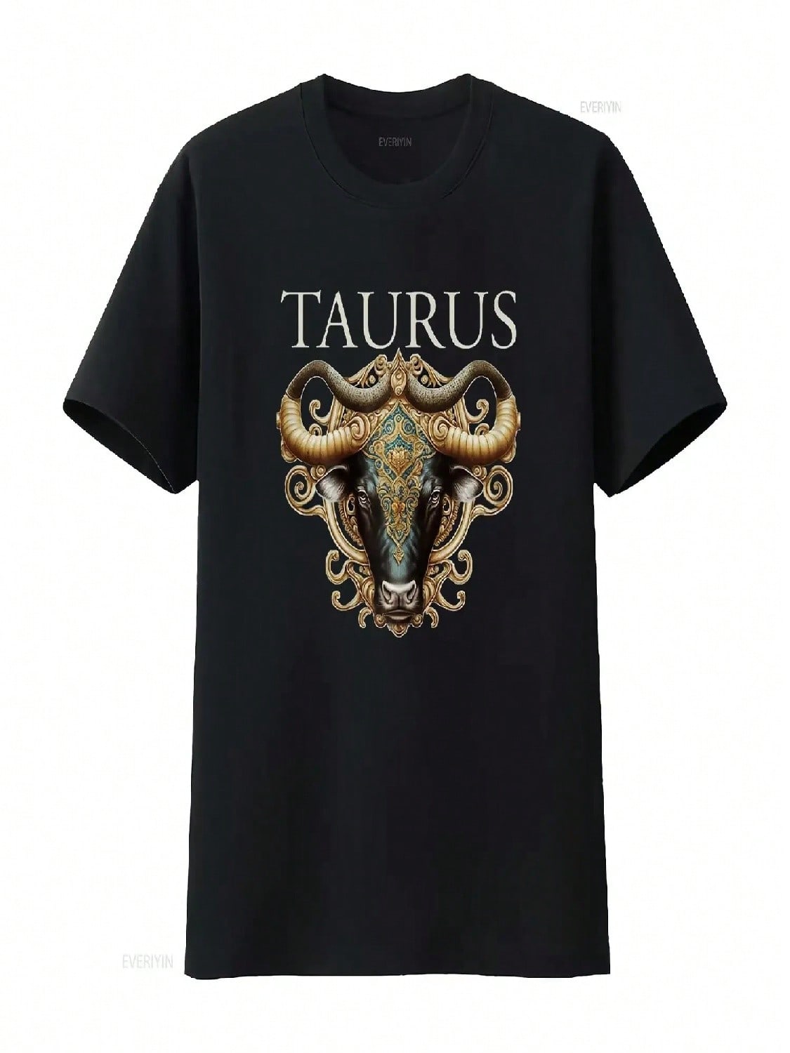 Taurus Zodiac Symbol Bull Celestial Astrology T Shirt Vintage Washed Breathable Unisex Stylish Soft Streetwear S разноцветный