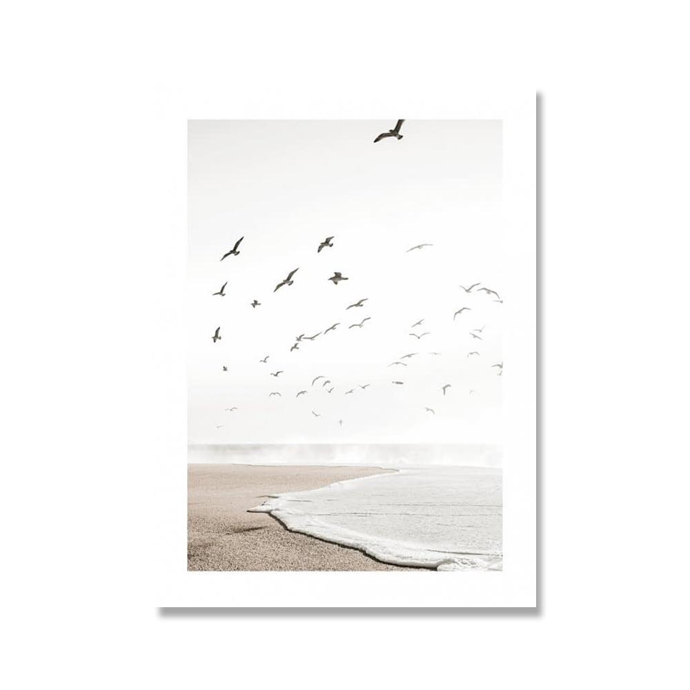Calm Beach In the Reed Landscape Poster Print Grass Archipelago Canvas Art Painting Seascape Picture Living Room Wall Decoration No Frame